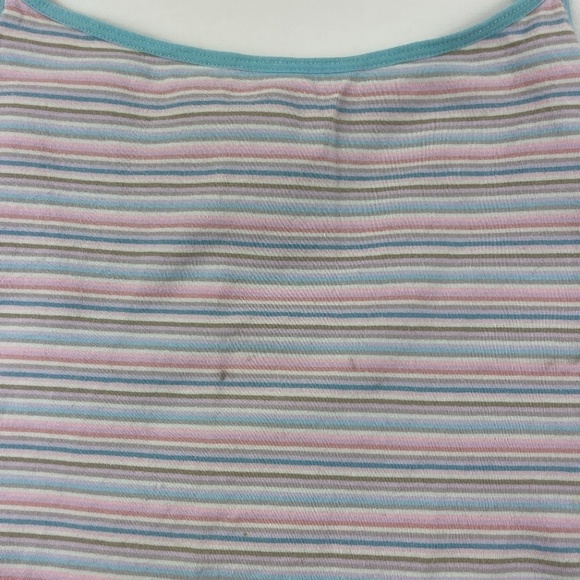 Old Navy Womens Crop Top Blue Pink Stripe Large - Picture 3 of 7